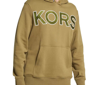 MICHAEL KORS Men's Oversized-Logo Hoodie Olive Green Size M MSRP $148