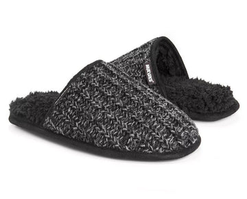 MUK LUKS Men's Gavin Scuff Slippers Size L Black Gray