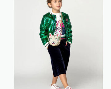 BILLIEBLUSH Girls' Glitter Velvet Culottes Navy Blue Pants Size 4Y MSRP $64