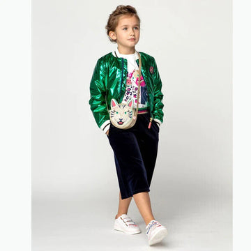 BILLIEBLUSH Girls' Glitter Velvet Culottes Navy Blue Pants Size 4Y MSRP $64