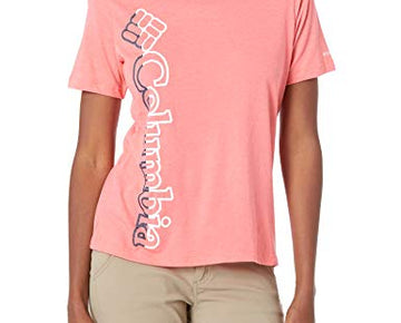 Columbia Women's Bluebird Day Relaxed Crew Neck, Salmon Heathe, Plus 1X