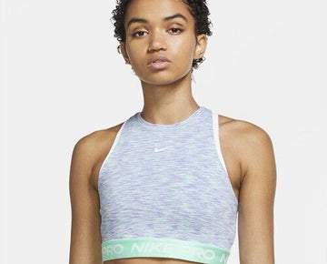 Nike womens Pro Space Dye Crop Tank Green Size Large