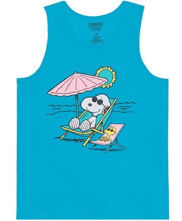 Hybrid Men Regular fit Sleeveless T-Shirt Shirt Small Blue Solid
