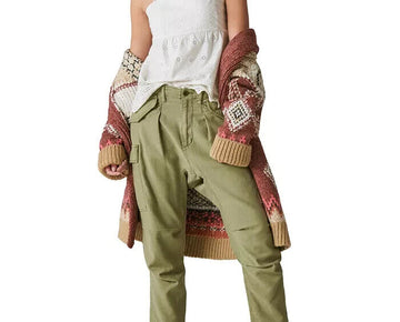 Lucky Brand Womens Cotton Pants Dropped-Crotch Olive Green Size 2 MSRP $129
