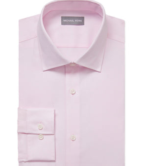Michael Kors Airsoft Stretch Check Dress Shirt Light Pink Size 16-32/33 MSRP $90
