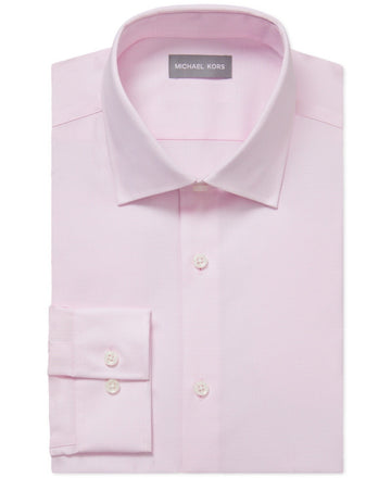 Michael Kors Airsoft Stretch Check Dress Shirt Light Pink Size 16-32/33 MSRP $90