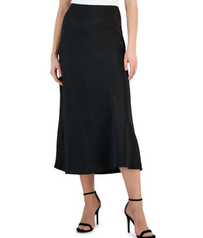 Tahari ASL Women's Satin Midi Skirt Black Size 4 MSRP $89