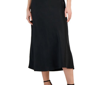Tahari ASL Women's Satin Midi Skirt Black Size 4 MSRP $89
