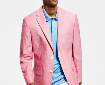 Tommy Hilfiger Men's Modern-Fit Chambray Blazer Pink Size 44S MSRP $295