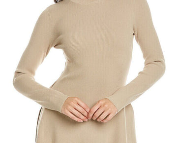 Theory Women's Side Drape Slim Sweater Beige Size S MSRP $295