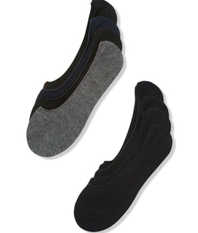 PERRY ELLIS Mens 4 Pack Black Gray Gel Heel Seamless Athletic Liner Socks 7-12
