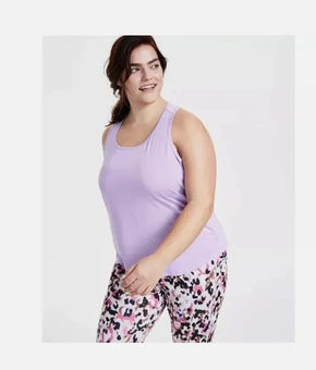 IDEOLOGY Plus Size Textured Tank Top, Crocus Purple Size 3X