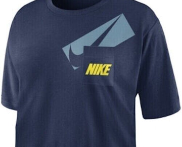 Nike Womens Logo Pocket Crop Top navy blue Size XS MSRP $40