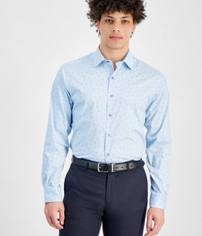 Alfani Mens Slim fit Dress Shirt XL Size 17-17.5 36-37 Blue MSRP $65