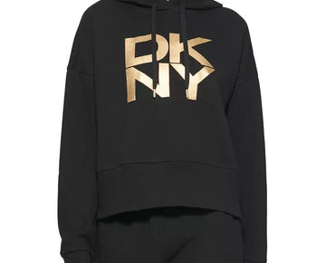 Dkny Women Sport Graphic Hoodie Black Size XL MSRP $70