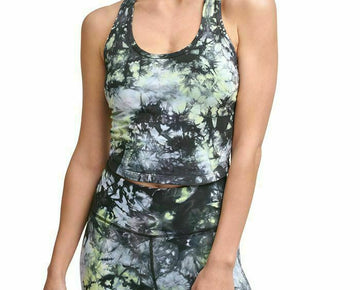 Calvin Klein Performance Cropped Tie-Dyed Top Women black Size M MSRP $50