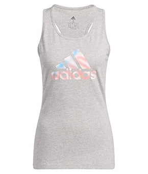 adidas Women's Americana Cotton Graphic Tank Top, Medium Grey Heather Size L