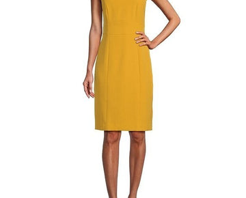 Kasper Stretch Stretch Crepe Crew Neckline Sleeveless Sheat Dress SZ 10P $89