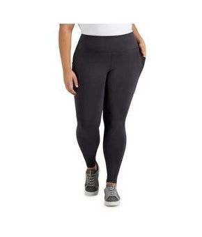 Ideology Leggings Womens Plus Size 2X Deep Charcoal High Rise Ankle Side Pocket