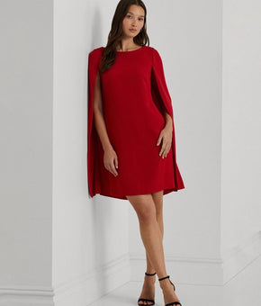 Lauren Ralph Lauren Women's Georgette Cape Dress Red Size 6 MSRP $195