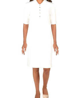 Lauren Ralph Lauren Cotton Collared Short Sleeves Shirtdress White Size L $135