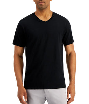 Alfani Men Regular fit Short Sleeve T-Shirt Shirt Small Black Solid