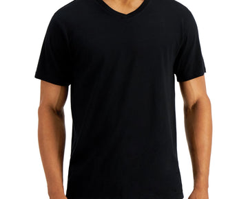 Alfani Men Regular fit Short Sleeve T-Shirt Shirt Small Black Solid