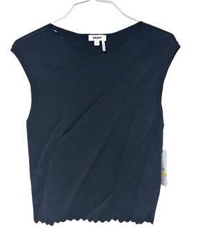 DKNY Women's BOATNECK Top wave Black Size XL MSRP $69