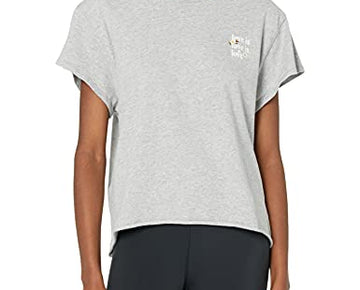 Bandier x Sincerely Jules_The Aster Tee Vintage Heather Grey Embroidered Size XS