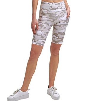 Calvin Klein Performance Women's Active Bike Short 9" High , Brown Camo, Small