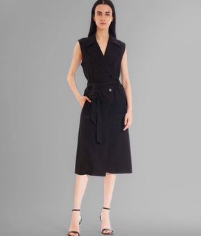 julia jordan Women's Sleeveless A-line Jacket Dress Black Size 10 MSRP $149