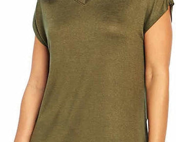 Orvis Ladies' V-Neck Tunic Knit Top, Olive Night, Size S Olive Green