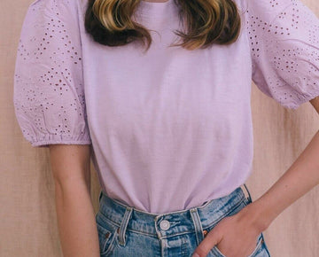 SANCTUARY Cotton Not So Basic T-Shirt Purple Womens Size L MSRP $69