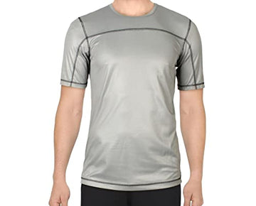 adidas Mens Fitness Workout Short Sleeve Shirts & Tops Gray S