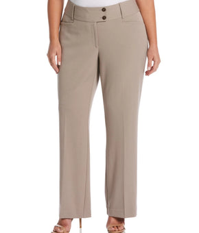 Rafaella Plus Size 20W Curvy Fit Bootcut Pant Beige Sand Straw Color MSRP $89