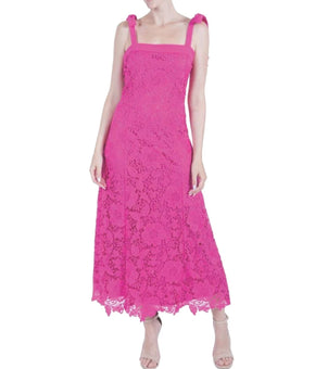 julia jordan Women's Tie-Strap Lace Midi Dress Pink Size 6 MSRP $159