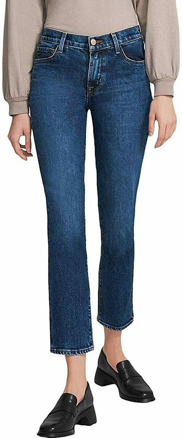 J Brand Adele Ankle Straight-Leg Jeans Blue Women Size 32 MSRP $228