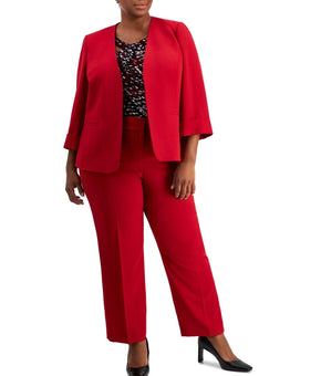 Kasper Women's Plus Size Stretch Crepe Pants ONLY, Red, SIZE 20W $89.50