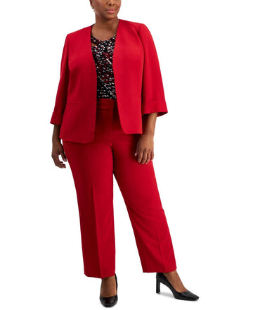 Kasper Women's Plus Size Stretch Crepe Pants ONLY, Red, SIZE 20W $89.50