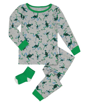 Max & Olivia Toddler Boys 2 Piece Pajama Set with Socks Size 2T Grey