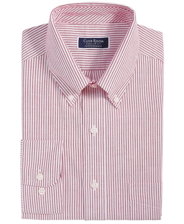 Club Room Men Regular fit Dress Shirt 17 17 in 34-35 Red Striped