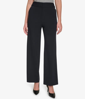 Calvin Klein Petite High-Rise Wide-Leg Pants Dark Navy Size 2P MSRP $109