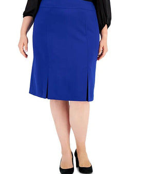 Kasper Plus Size Box-Pleat Zip-Back P Royal Size 24W MSRP $89 BLUE