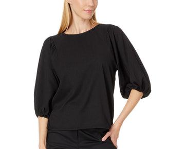 Vince Camuto Women's Raglan Puff SLV Blouse, Rich Black Size M