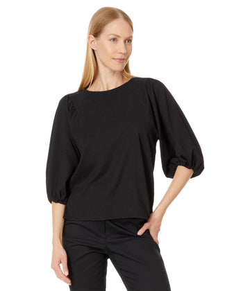 Vince Camuto Women's Raglan Puff SLV Blouse, Rich Black Size M