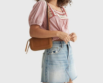 Lucky Brand Women's Square Neck Crochet Top Pink Size XS MSRP $70