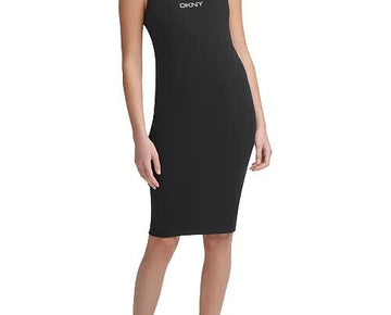 Dkny Sport Women's Embellished Logo Tank Dress Black Size XL MSRP $60