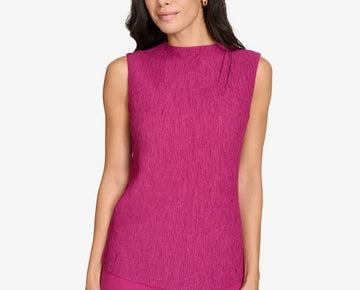 Calvin Klein Women's Crewneck Sleeveless Top Dark Pink Size M MSRP $64