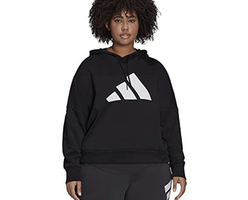 ADIDAS Womens Black Stretch Ribbed Drawstring Zippered Sleeve Log Dolma Plus 2X