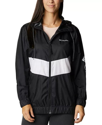 Columbia Sandy Sail Windbreaker Jacket Black White Size M MSRP $80